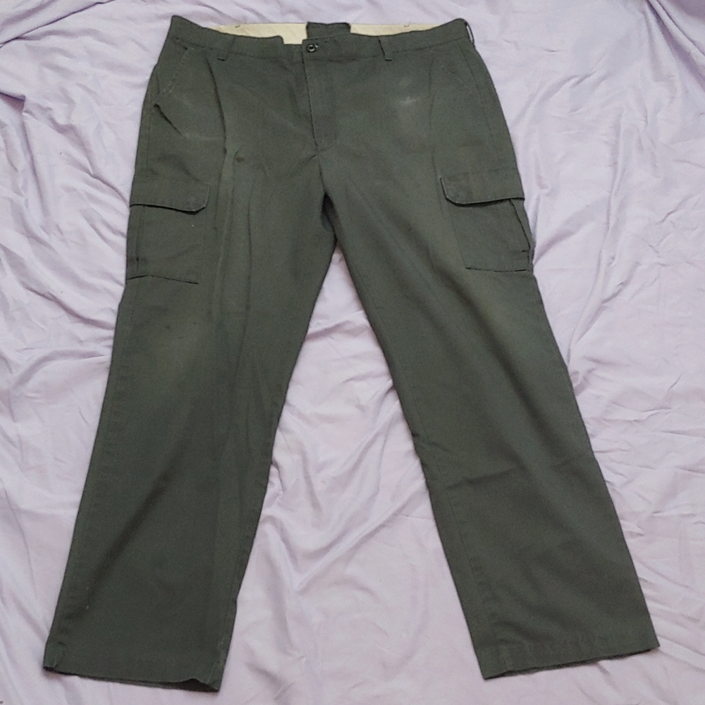 RED KAP CARGO WORK PANTS * GRAY * SIZE 42X34 * 6 POCKETS * CARGO